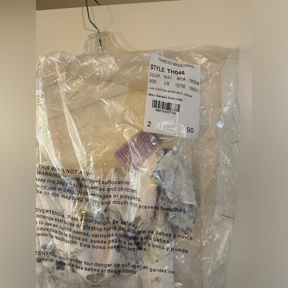 Dessy Thread Bridesmaid Dress Bleu Garden - Picture 5 of 8